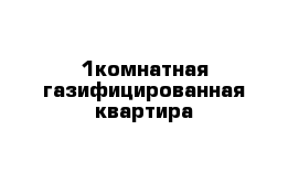 1комнатная газифицированная квартира